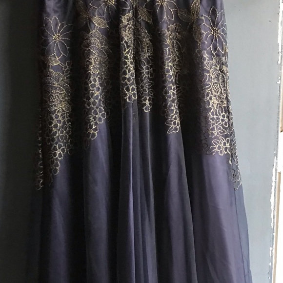 Tahari ASL Navy/Gold Dress Size 14 - Picture 5 of 8